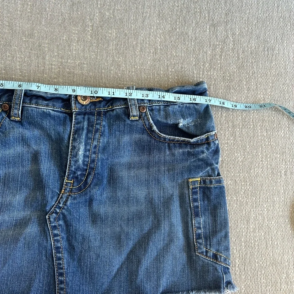 Vtg 90’s Y2K Denim Micro Skirt Western 8 Boho Festival Cowgirl